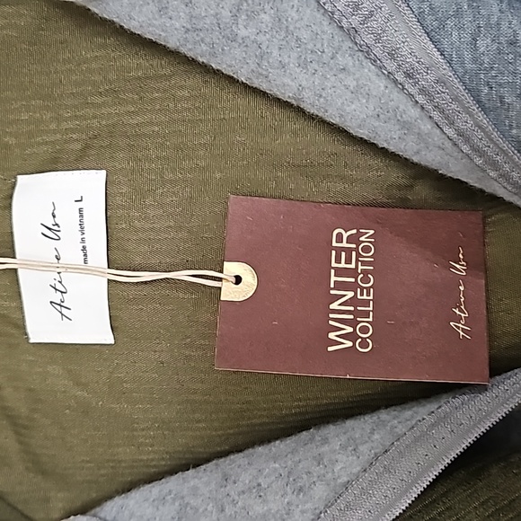 Women's Boutique Corduroy hoodie jacket,  olive green - Picture 2 of 6